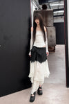 Marc Le Bihan 2502 colorblock skirt France Handmade MLB-2502-HEIBAI Black and white